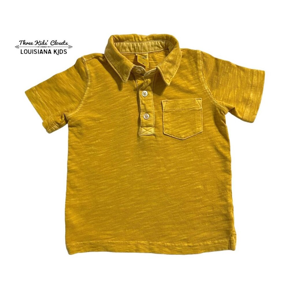 Carter's 18m Mustard Yellow Slub Cotton Polo Shirt